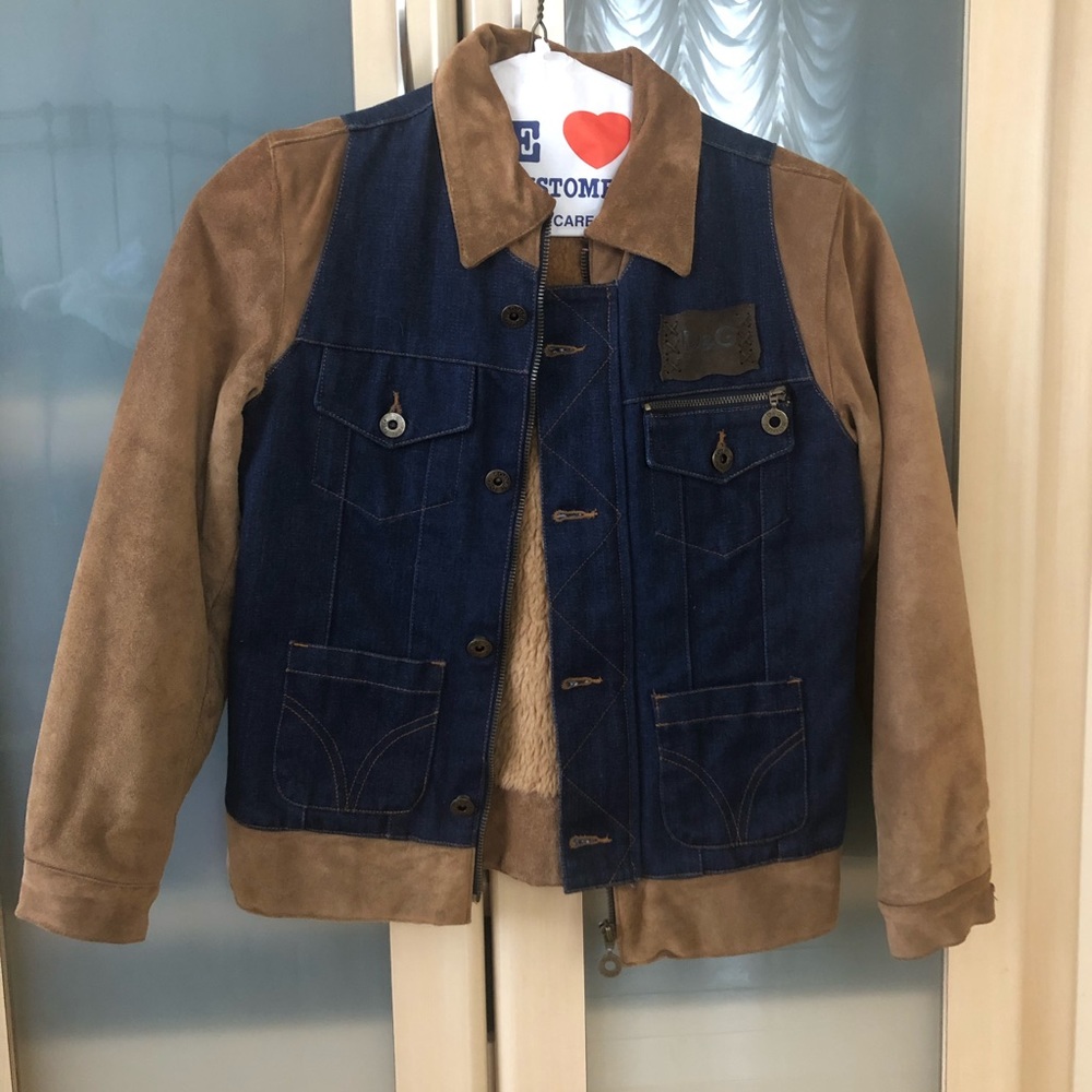 Dolce & Gabbana Junior Denim/ Suede Jacket Size 12